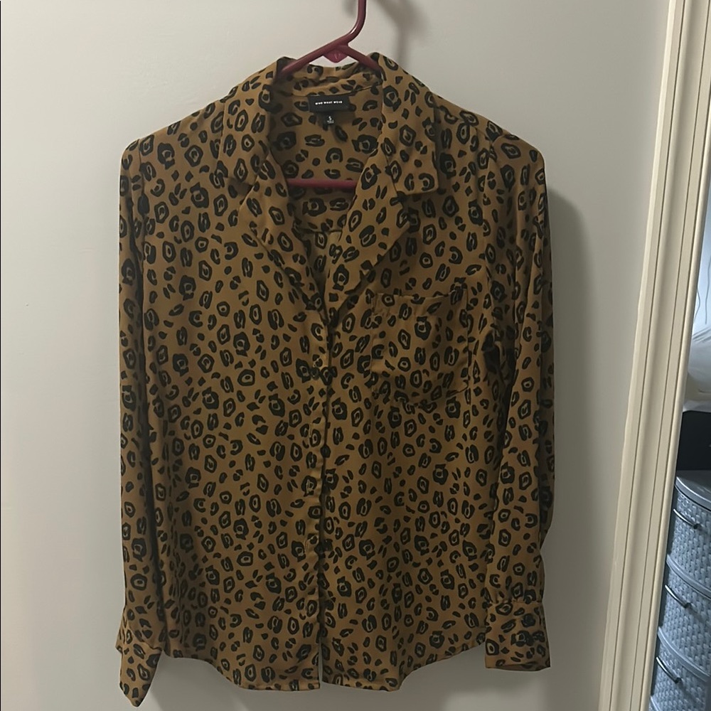Leopard Print Button-Up Shirt